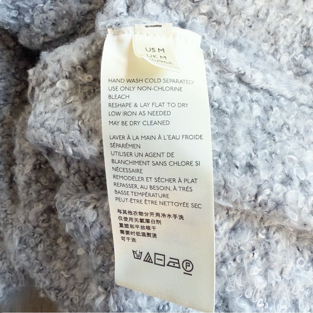 Free People BFF Cowl Neck Fuzzy Pullover Sweater Gray Women’s M Soft! - Picture 7 of 8